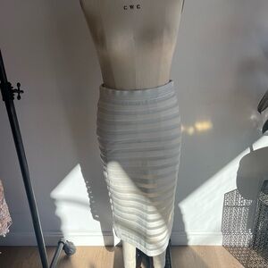 Elegant White Striped Skirt